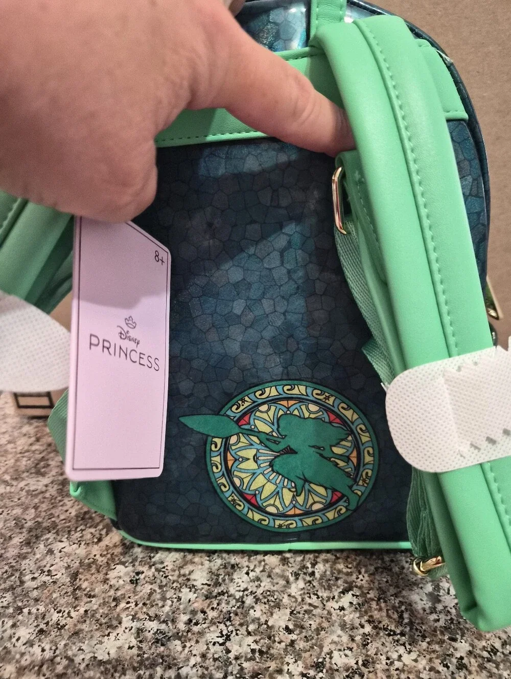Loungefly Teal & Aqua Moana Stainglass Mini Backpack